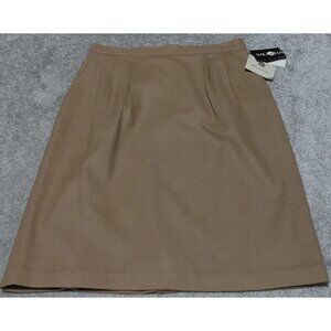 Vintage 1990s Sag Harbor Skirt Women's Size 16 Brown A Line Zip 100% Wool